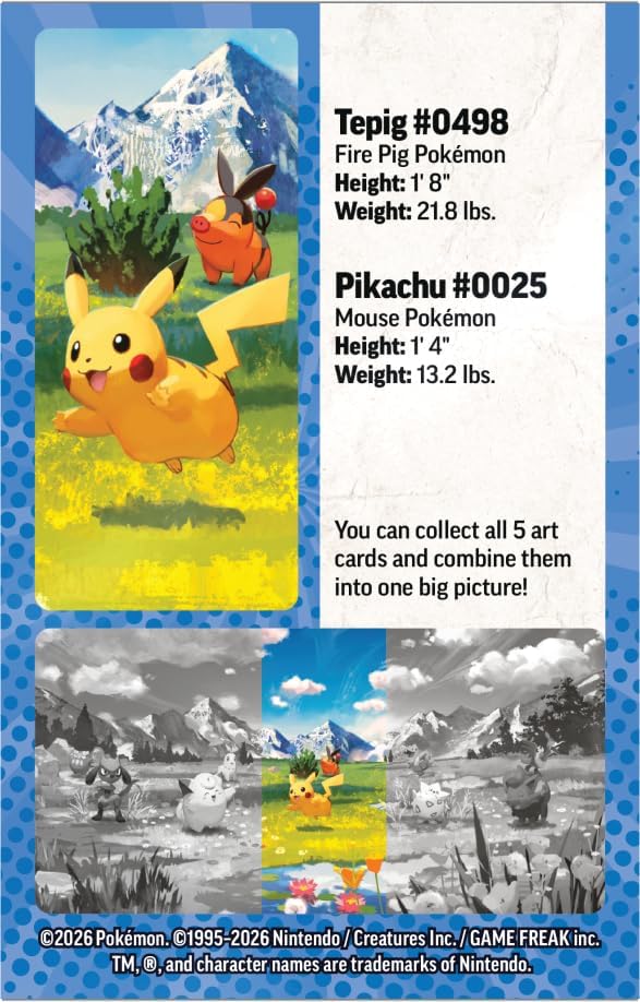 Pokémon TCG: Mega Evolution—Ascended Heroes Mini Tin: Pikachu & Tepig (1 Sticker Sheet, a Pokémon Art Card & 2 Booster Packs)