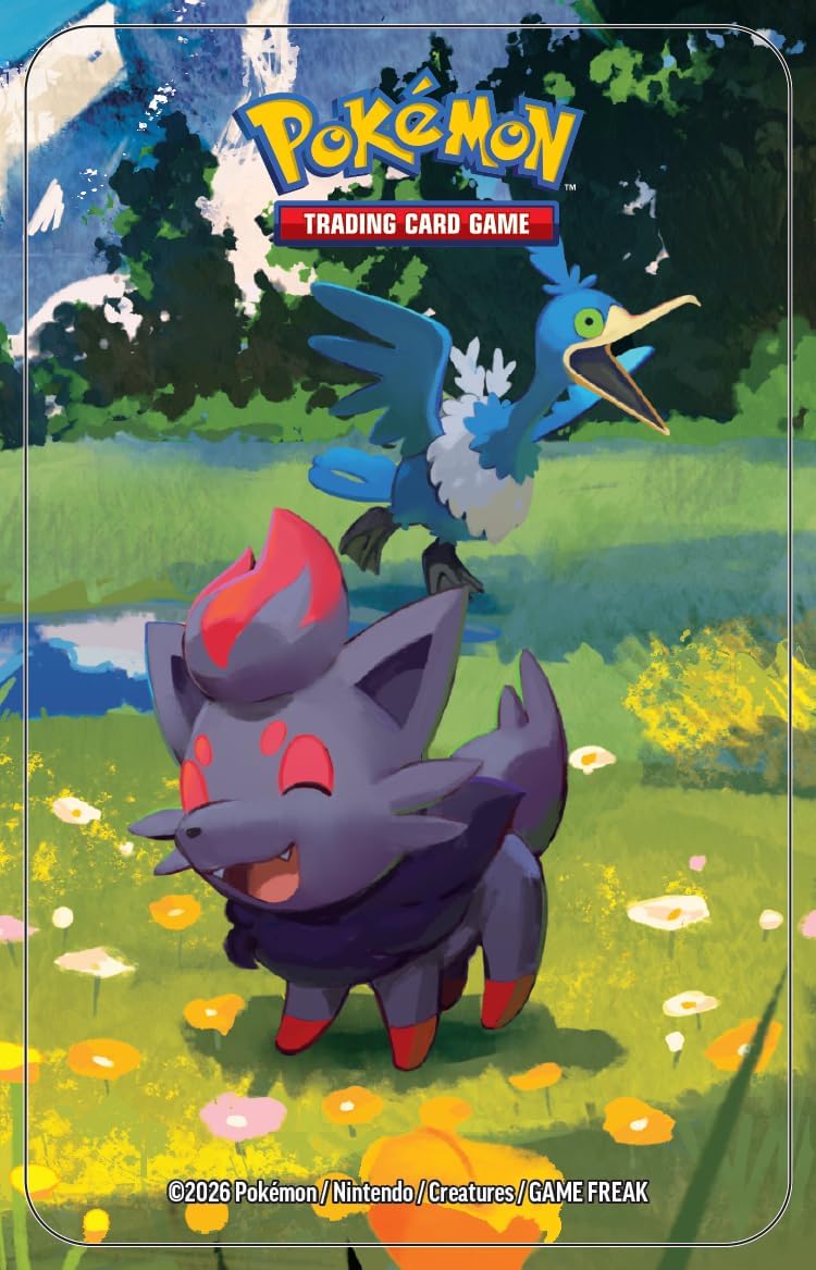 Pokémon TCG: Mega Evolution—Ascended Heroes Mini Tin: Zorua & Cramorant (1 Sticker Sheet, a Pokémon Art Card & 2 Booster Packs)