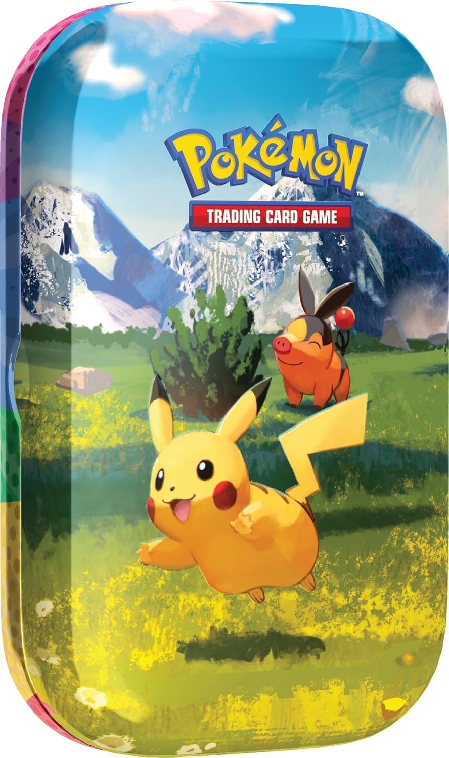 Pokémon TCG: Mega Evolution—Ascended Heroes Mini Tin: Pikachu & Tepig (1 Sticker Sheet, a Pokémon Art Card & 2 Booster Packs)