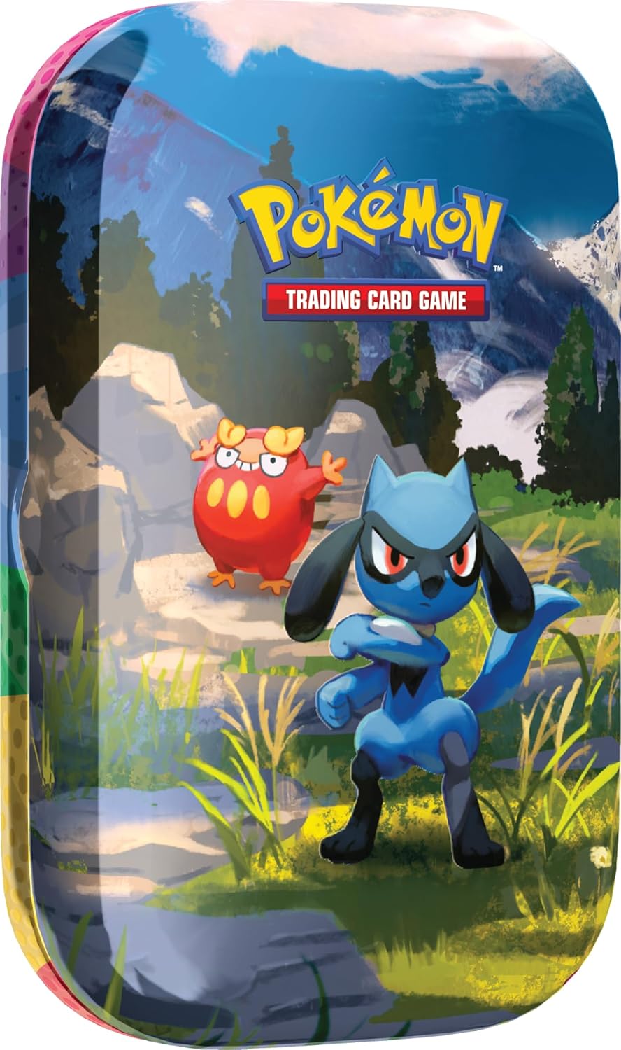 Pokémon TCG: Mega Evolution—Ascended Heroes Mini Tin: Riolu & Darumaka (1 Sticker Sheet, a Pokémon Art Card & 2 Booster Packs)