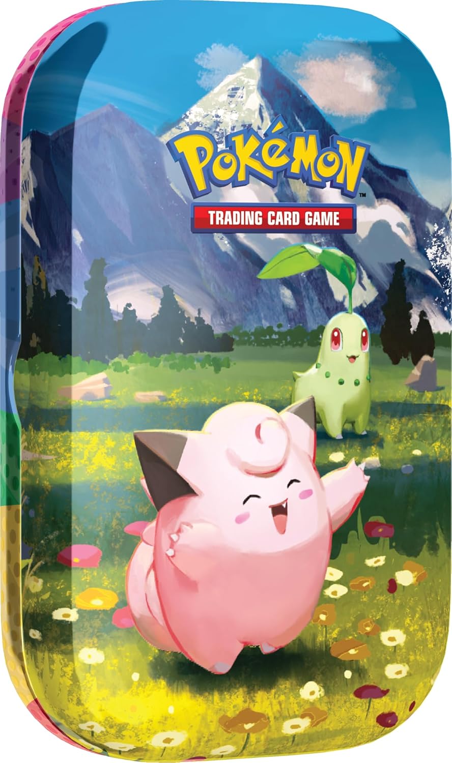 Pokémon TCG: Mega Evolution—Ascended Heroes Mini Tin: Clefairy & Chikorita (1 Sticker Sheet, a Pokémon Art Card & 2 Booster Packs)