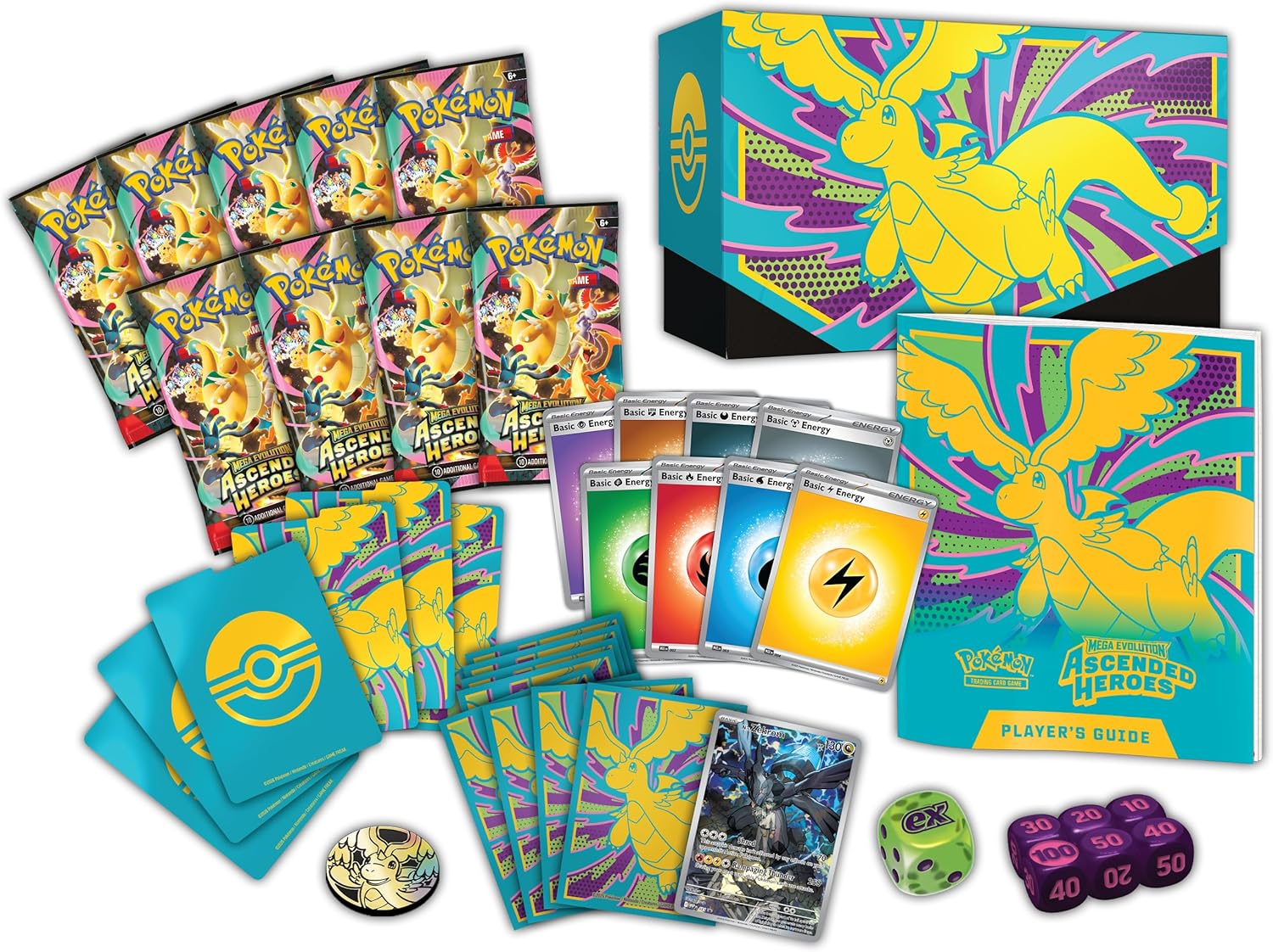 Pokémon TCG: Mega Evolution—Ascended Heroes Elite Trainer Box (1 Full-Art Promo Card, 9 Booster Packs & Premium Accessories)